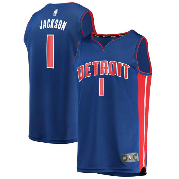 Camiseta Reggie Jackson 1 Detroit Pistons Icon Edition Azul Hombre